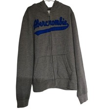 Abercrombie And Fitch Youth Grey Hooded Zip Up Sweatshirt Size 13/14
