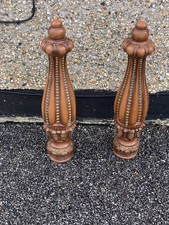 Pair of Large Decorative Wooden Finials