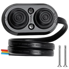 Boat Tilt Trim Switch Push Button with IP67 Waterproof, Suitable Black 