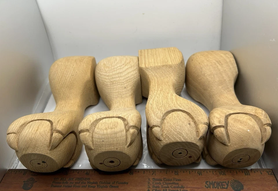 4 ДУБОВЫЕ ШАРИКИ И КОГТИ МЕБЕЛЬ СМЕННЫЕ НОЖКИ БЕСПЛАТНАЯ ДОСТАВКА В США - Изображение 4 из 4