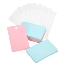 100 Pcs Earring Display Cards (Light Blue/Light Pink, 3.5 x 2.4 Inches)