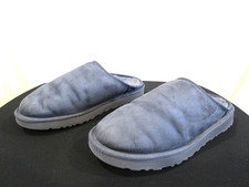 Ugg Australia Classic Blue Suede Shearling Lined Slip On Mule Slippers Men 12 M