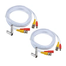 2-Pack 25ft HD Video Power Security Camera Cables Pre-made All-in-One Extensi...
