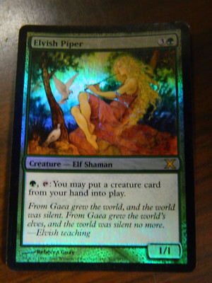 MTG 10th Edition Foil Rare Elvish Piper LP -  Excellent Cond Slight Bend