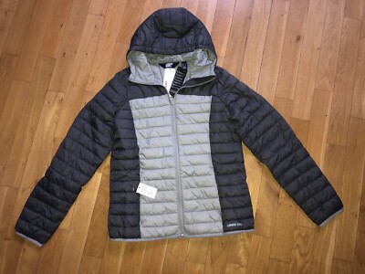 NEU Lands End Primaloft Steppjacke S/36/38 Grau Jacke Packtasche Daunenähnlich