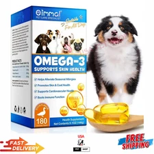 Fish Oil For Dogs Support Omega 3 Cod & Kril, Alaskan Salmon, Skin Coat Ct. 180