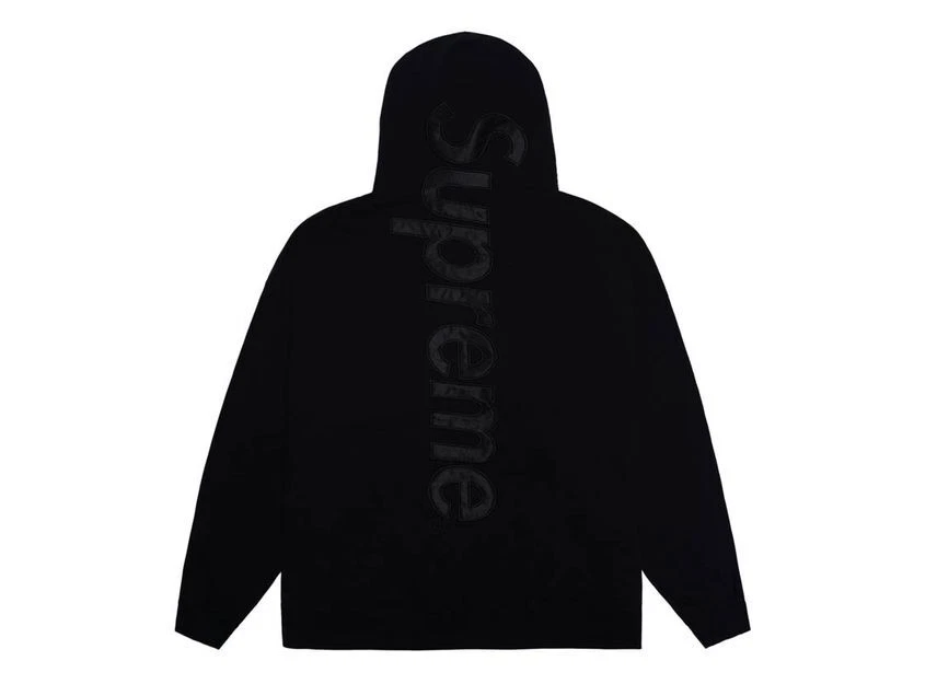 Sweat à capuche Supreme Satin Applique Noir