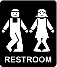 Funny bathroom sign 8 1/2 X 10 RESTROOM SIGN Aluminum men women I have to pee