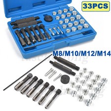 33pcs Glow Plug Thread Repair Tool Kit Cylinder Heads M8 M10 M12 M14 Helicoil