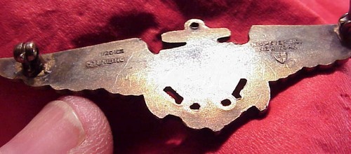 WWll US Navy Marine Corps USMC Piloto Alas NS Meyer Naval Aviator Segunda Guerra Mundial Bar Pin - Imagen 3 de 9
