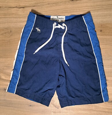 Abercrombie Boys Size M  Board Swim Blue Shorts Bermuda Lined Beach Retro
