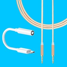 100 Brand NEW Type C to 3.5mm Audio Adapter Jack DAC Aux Cable Wire USA Seller