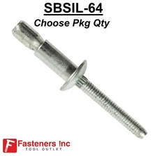 3/16" Dia. 1/4" Grip Structural Blind Rivet SBSIL-64 MGLP-R6-4 Interlock 