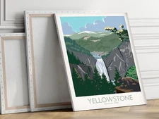 Yellowstone National Park 40x50cm Stretched Travel Canvas Wall Art Print