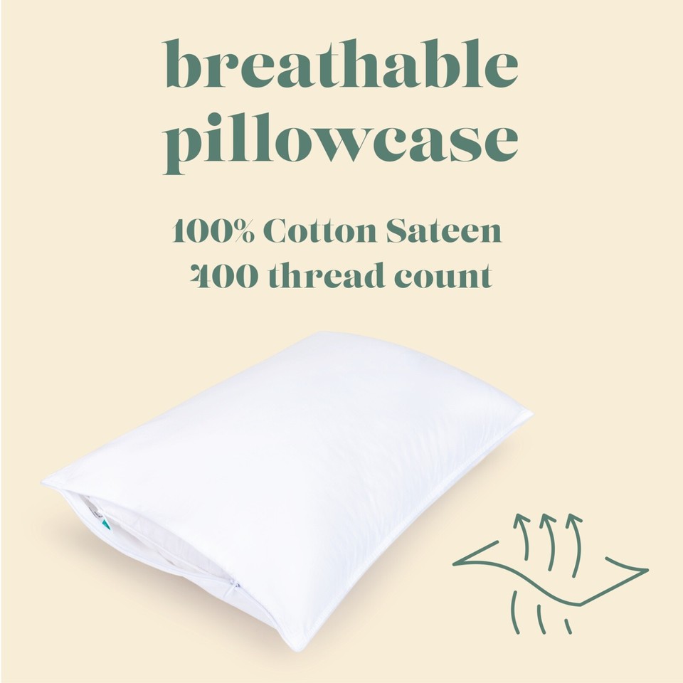 ComfyDown King Size Pillowcase – 100% Egyptian Cotton, 300 Thread Count, 20"x36", Zipper Closure - View #7