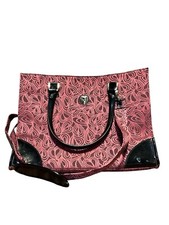 DVF Diane von Furstenberg Carry-On Tote Weekender Laptop HandBag Burgundy Heart