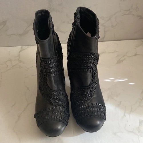 Chie Mihara Real Euro leather Blank ankle Booties Ruffled 8 1/2 Boot Fall Winter - 第 4/9 張圖片