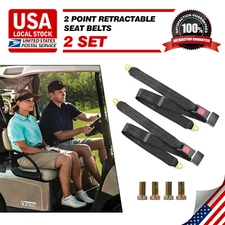 2 Set Safety 2 Point Retractable Car Bus Seat Lap Belt Adjustable Kit Universal