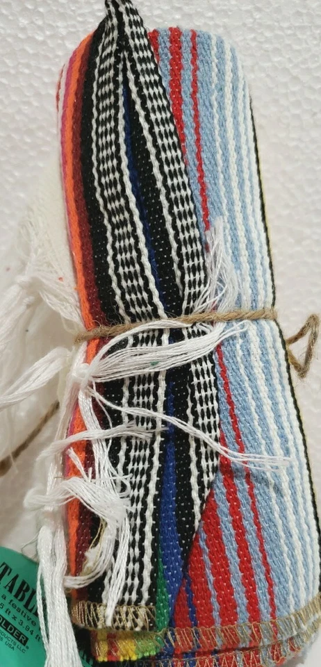 Table Runner Multicolored 1'x4' & Napkins 4 Tan/ Brown 18"×18" Cloth New - Image 2 of 4