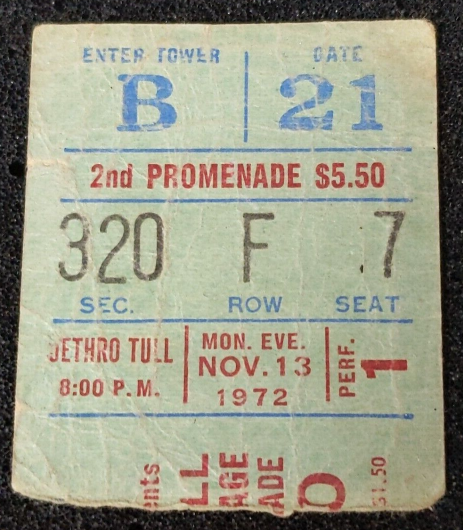 Jethro Tull TICKET STUB