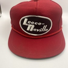 Vintage Golf Hat Cap Clare Generator Mens Red Leece-Neville Farm Rope Trucker