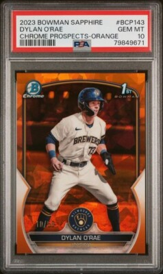 Dylan O'Rae 2023 Bowman Sapphire Chrome Prospects Orange #BCP143 10/50 ...
