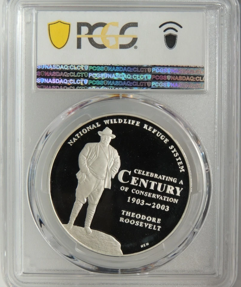 2003 SALMON NATIONAL WILDLIFE REFUGE NWRS SILVER MEDAL PCGS PR69 DCAM #43080842 - Image 2 of 4