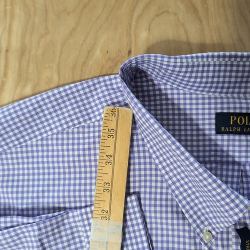 POLO RALPH LAUREN PERFORMANCE Men's 5XB Button Down Cotton/Spandex Purple Check - Picture 6 of 10