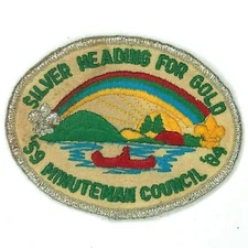 1984 Silver Heading for Gold Minuteman Council Patch Massachusetts