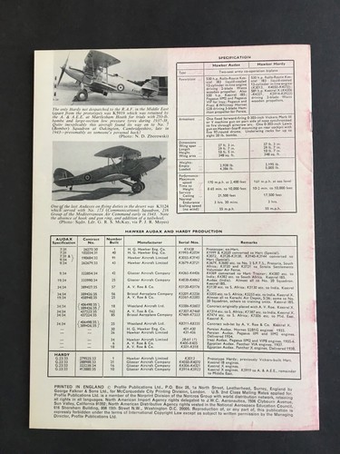 Profile Publications No. 140 The Hawker Audax & Hardy - Picture 2 of 2