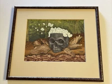 Skull Still Life Painting Listed Roberta Tewes Realism Surrealism Modernism Rare