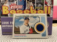 2022 Topps Heritage Clubhouse Collection Cavan Biggio blue jersey relic Blue Jay