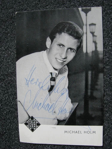 Michael Holm-Autograph Card-Postcard-Promo Card-1961 Germany-Telefunken