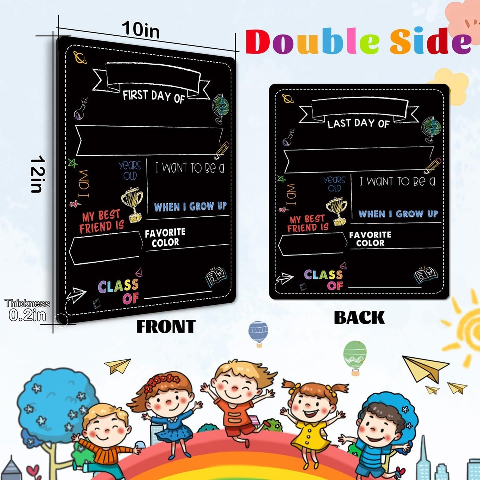 First and Last Day of School Chalkboard Photo Prop 10" x 12" Double ...