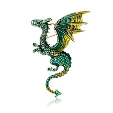 Enamel Dragon Brooches Flying Legend Animal Party Office Pins Gifts