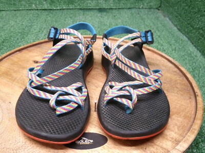 Chaco Womens ZX/2 Strappy Hiking Toe Loop Vibram Sandals Rainbow