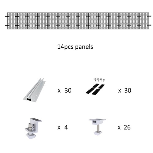 Kit de montaje de panel solar abrazaderas de soporte de rieles de fijación para techos planos de metal - Imagen 31 de 32
