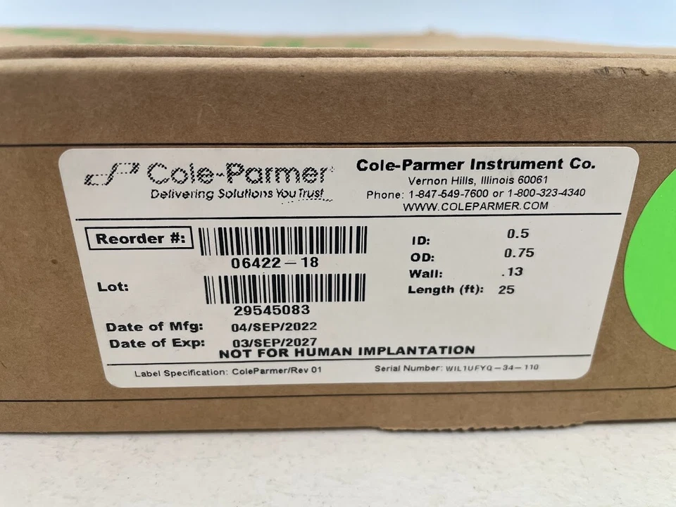 Masterflex Transfer Tubing C-Flex 1/2" ID x 3/4" 25' EW-06422-18 NEW - Image 3 of 4