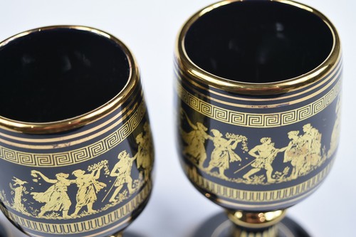 Vintage 24K Gold-Plated (5) Goblet Chalice Wine Glasses Cups Hand Made in Greece - Picture 8 of 12