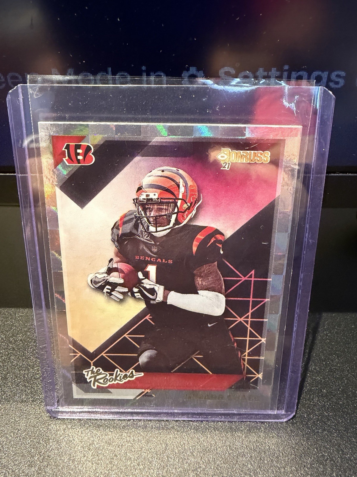 JaMarr Chase Rookie Card 2021 Donruss "The Rookies" Rookie Card #TR-JMC