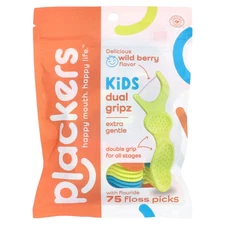 Kid's Dual Gripz, Extra Gentle with Fluoride, Wild Berry, 75 Floss Picks