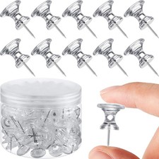 Outus 60 pcs Giant Push Pins Large Thumb Tacks 2.5 x 1.5 centimeters, Clear