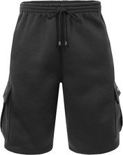 Men's Workout Gym Sweat Shorts Fleece Cargo with Pockets Elastic Waist M-7XL