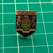 Ontario Coat of Arms Pinback Button Shield Shape Canada