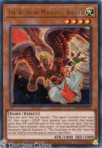 GFP2-EN052 The Agent of Miracles - Jupiter Ultra Rare 1st Edition Mint YuGiOh Ca