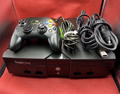 Original Microsoft Xbox Console Complete w Controller & Wires Tested Works