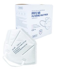 FFP3 NR N95 RESPIRATOR FACE MASK, VIRUS, POLLEN, DUST, 20 PCS EACH SEALED White
