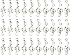 Vintage Musical Note Charms 25 x 10mm Music Theme Instrument Pendant for Bracele