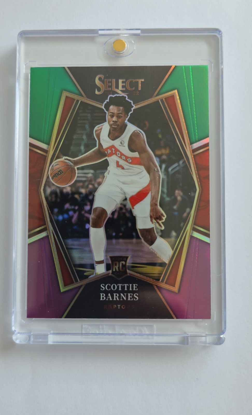 2021-22 Panini Select Premier Level Scottie Barnes Green White Purple Prizm (RC)