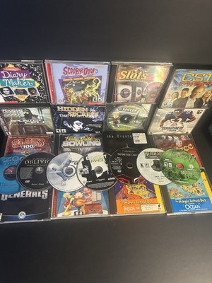 Lot of 23 Pc CD Rom Games Jewel Cases Untested